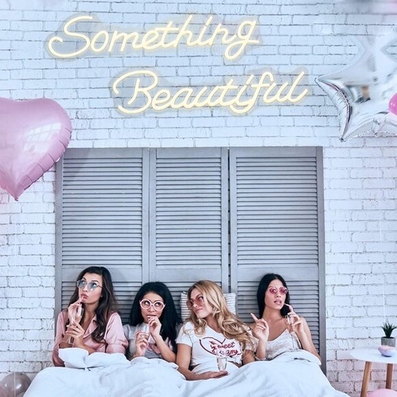 NEW   Something Beautiful Neon Sign for Wall Decor 43.90''x 6.79in - Picture 4 of 7